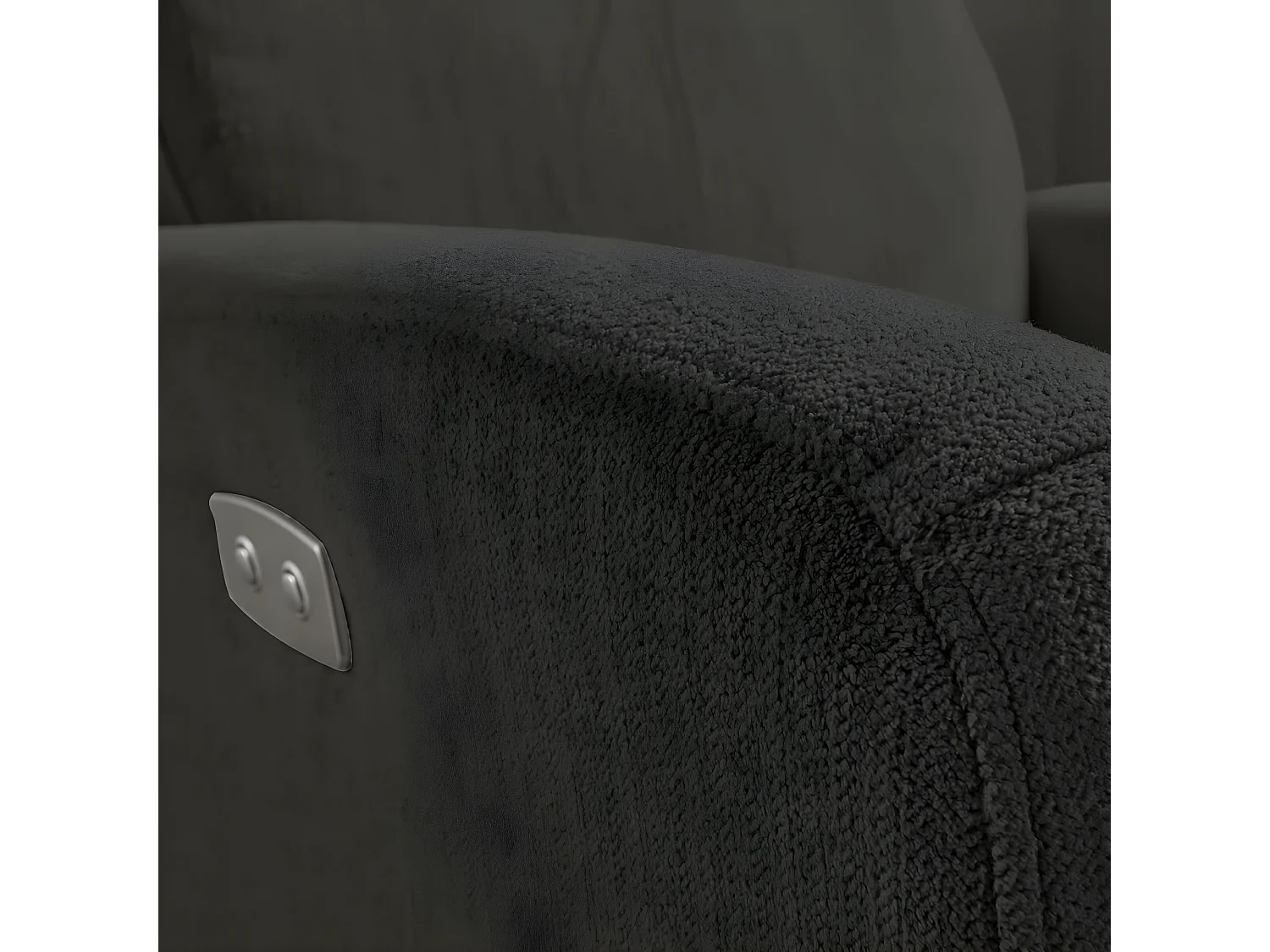 YANGAS - Fauteuil Relax Electrique Tissu Gris Foncé