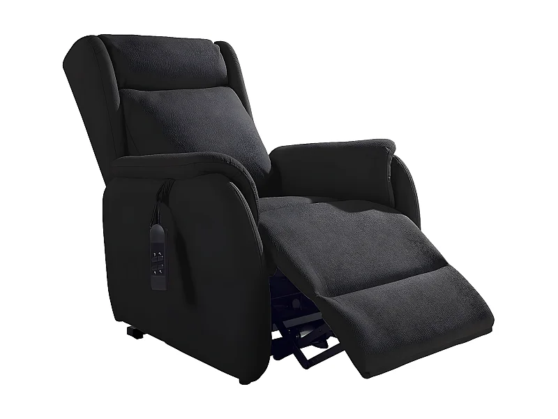 ZAMORA - Fauteuil Releveur Tissu Gris Foncé