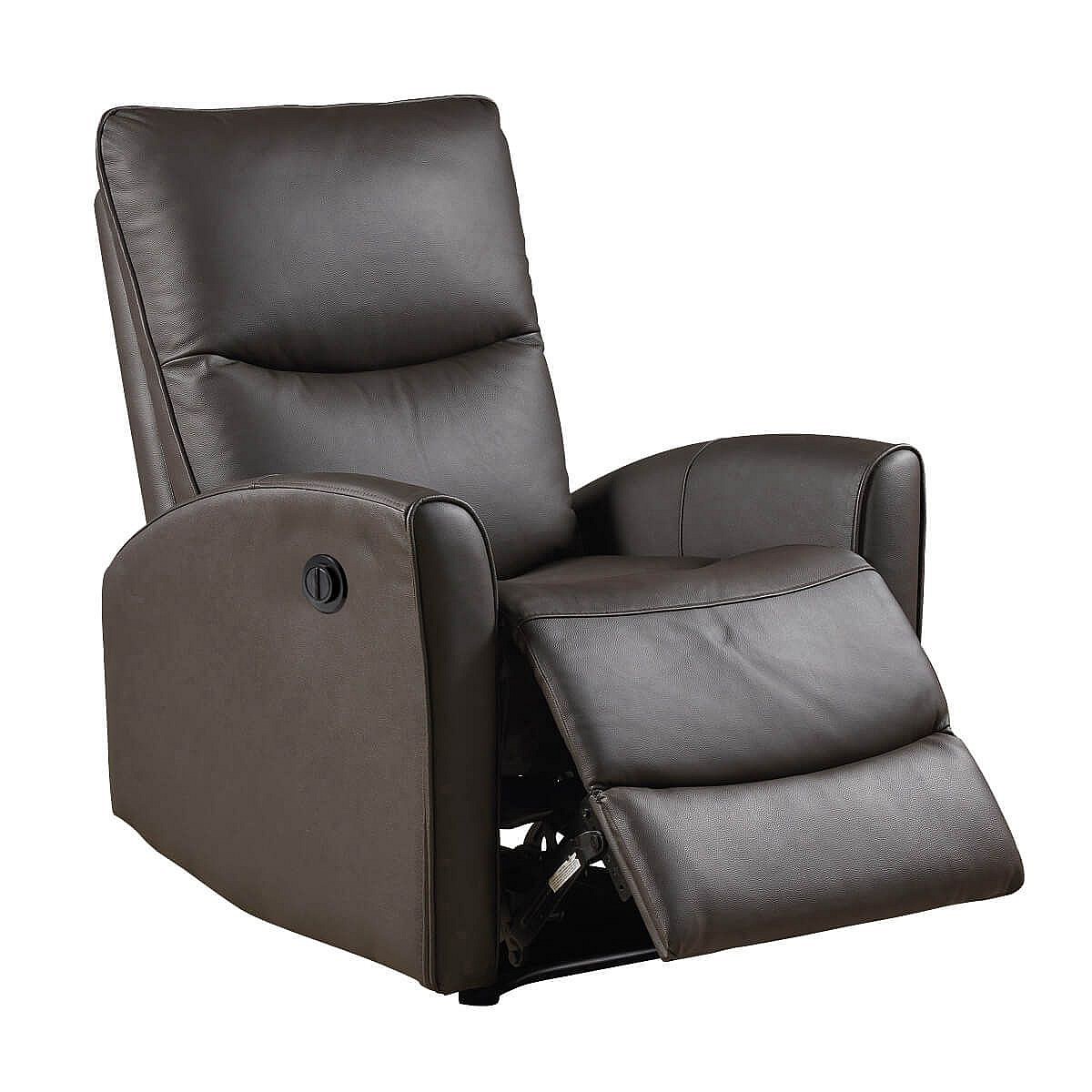 Fauteuil Chesterfield En Cuir De Buffle 100% - Marron Chocolat - Style Industriel