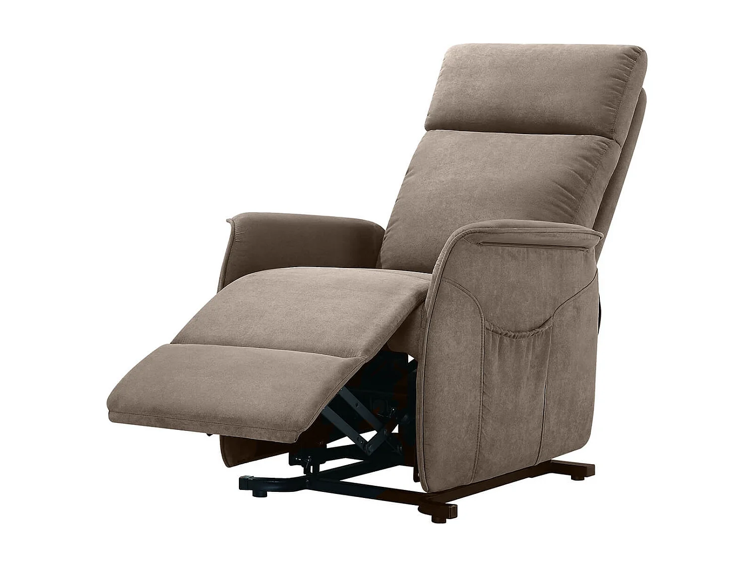 LISSONE - Fauteuil Relax et Releveur Electrique Tissu Taupe