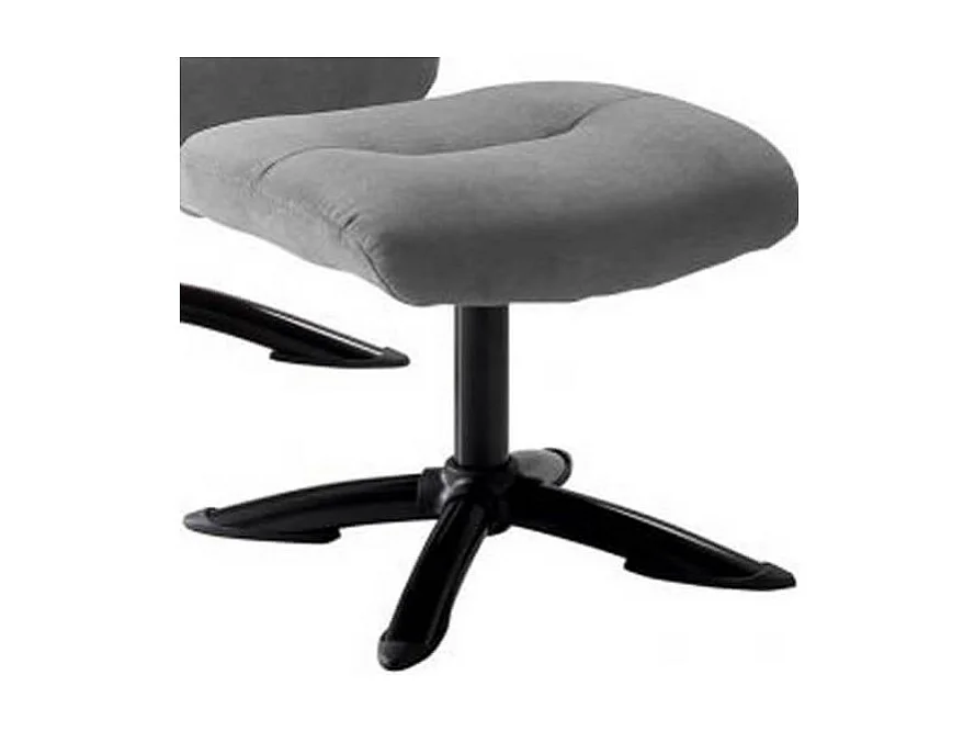 OBANOS - Fauteuil Inclinable + Repose-Pieds Gris