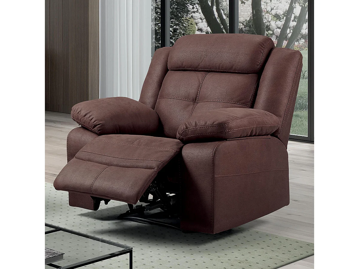 FABARES - Fauteuil Relax Manuel Chocolat