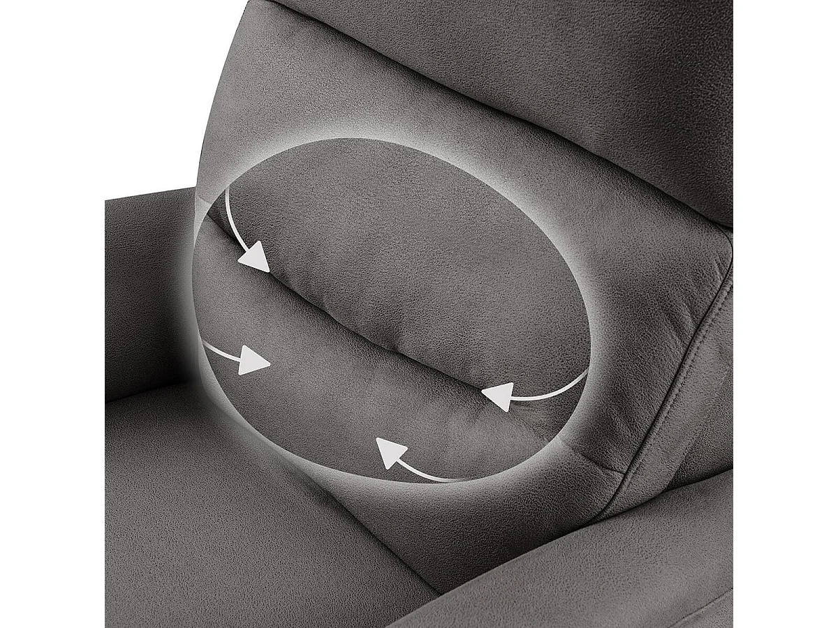 ADRIA - Fauteuil Relax et Releveur Electrique Tissu Gris