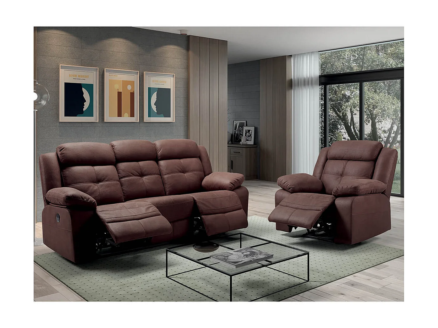 FABARES - Fauteuil Relax Electrique Chocolat