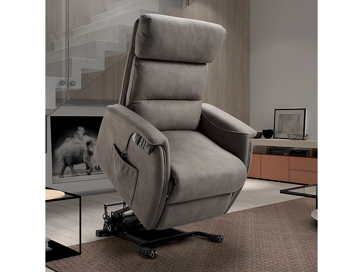 PACIOS - Fauteuil Relax et Releveur Electrique Gris