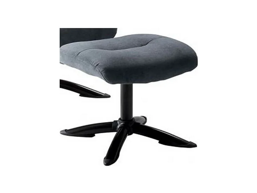 OBANOS - Fauteuil Inclinable + Repose-Pieds Gris Bleu