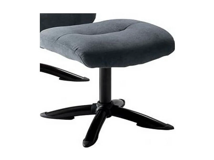 OBANOS - Fauteuil Inclinable + Repose-Pieds Gris Bleu