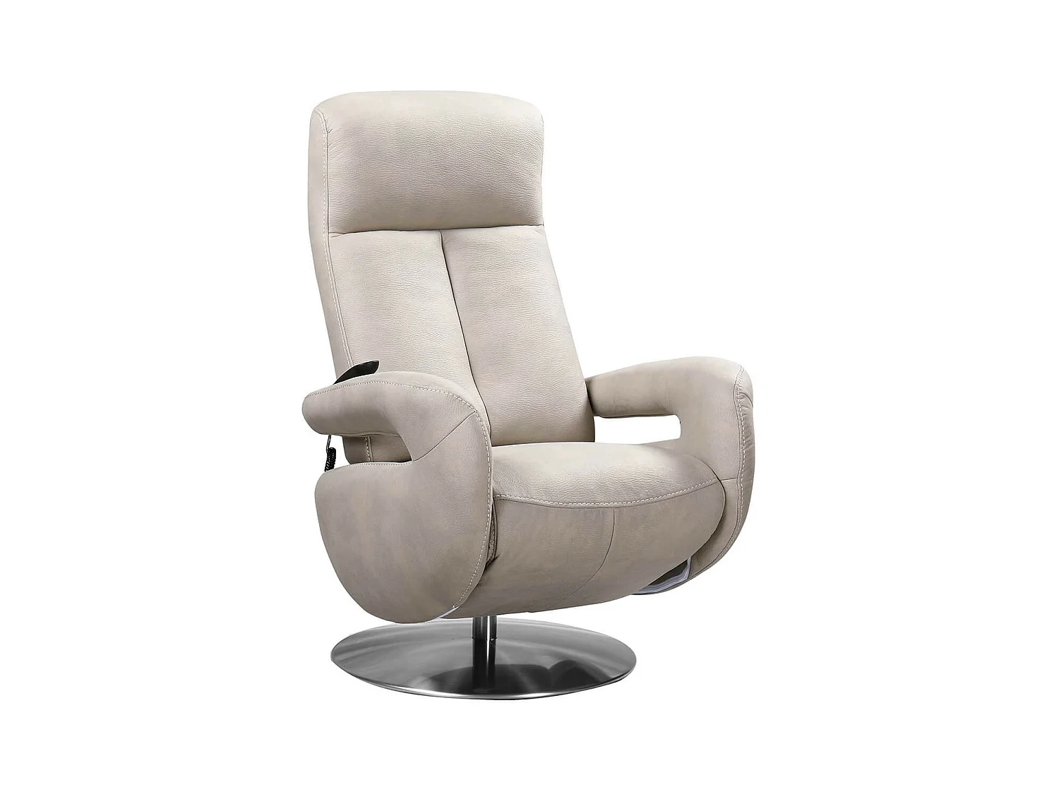 ROSARIO - Fauteuil Relax Electrique Cuir Gris Clair