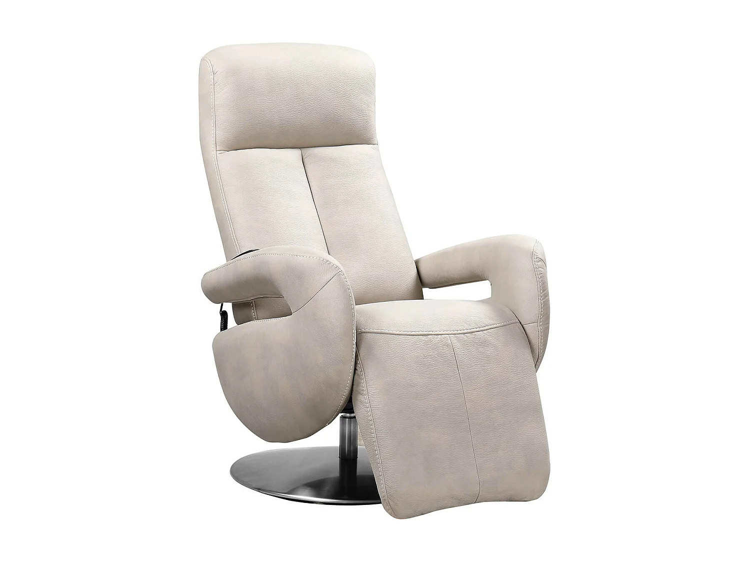 ROSARIO - Fauteuil Relax Electrique Cuir Gris Clair