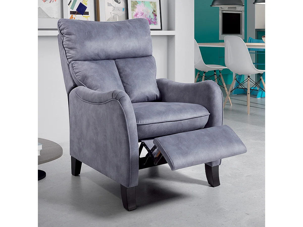 OVIEDO - Fauteuil Relax Manuel Bleu
