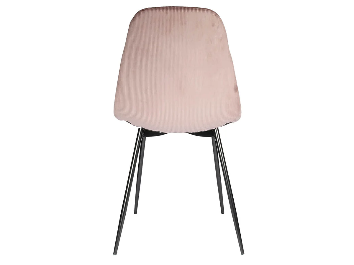 ALESSIA - Lot de 2 Chaises Velours Côtelé Roses