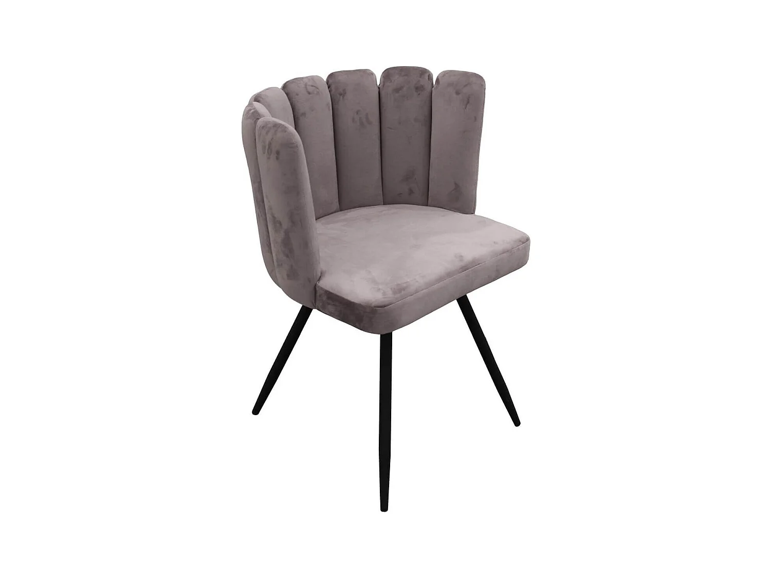 CHARLOTTE - Lot de 4 Chaises Velours Gris