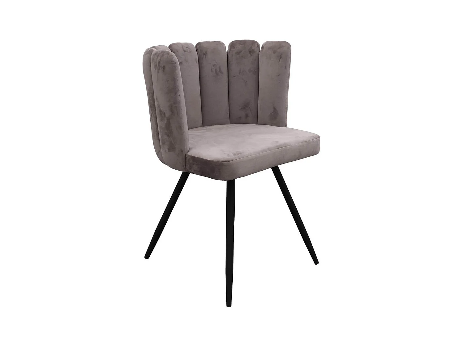 CHARLOTTE - Lot de 4 Chaises Velours Gris