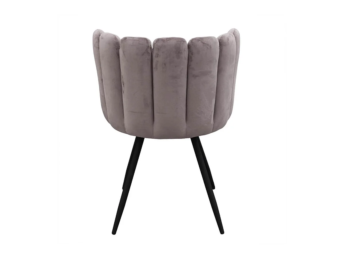 CHARLOTTE - Lot de 4 Chaises Velours Gris