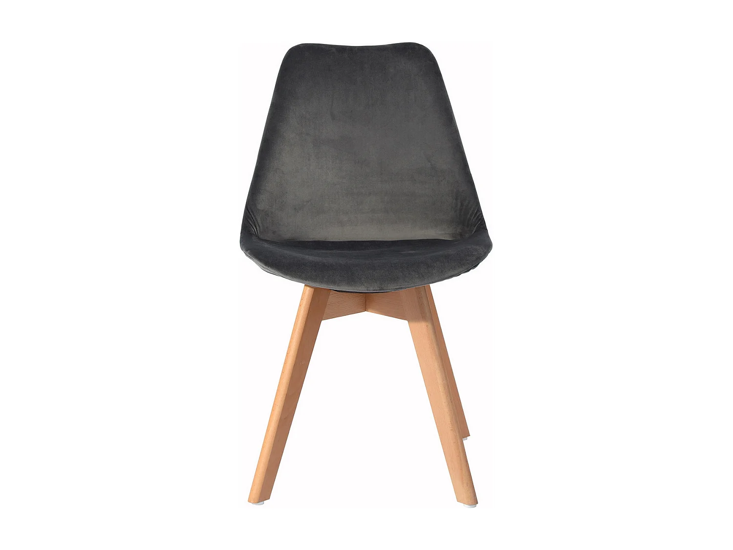 FULVIO - Lot de 4 Chaie Velour Grie