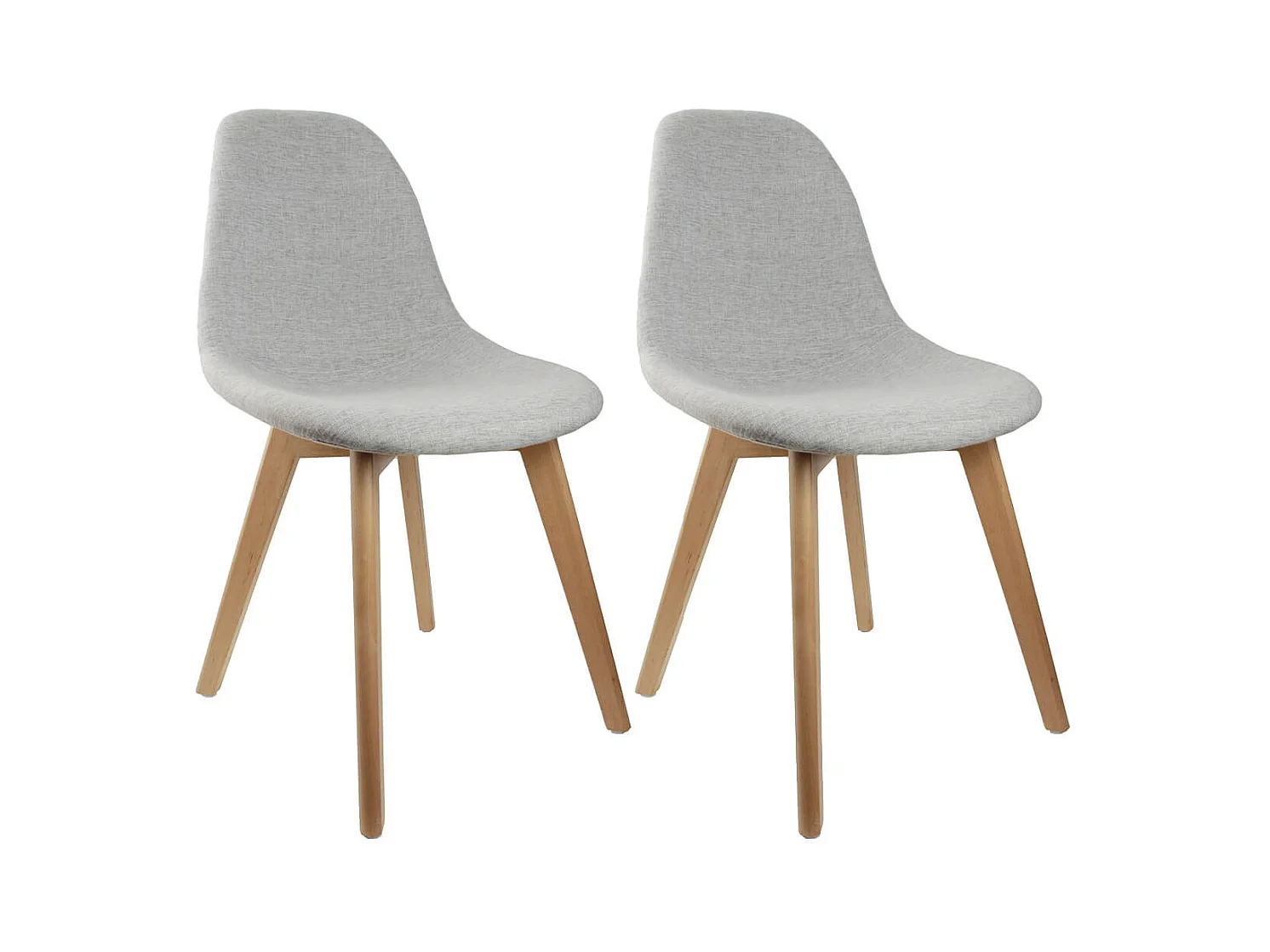 MEDYNA - Lot de 2 Chaises Scandinaves Grises
