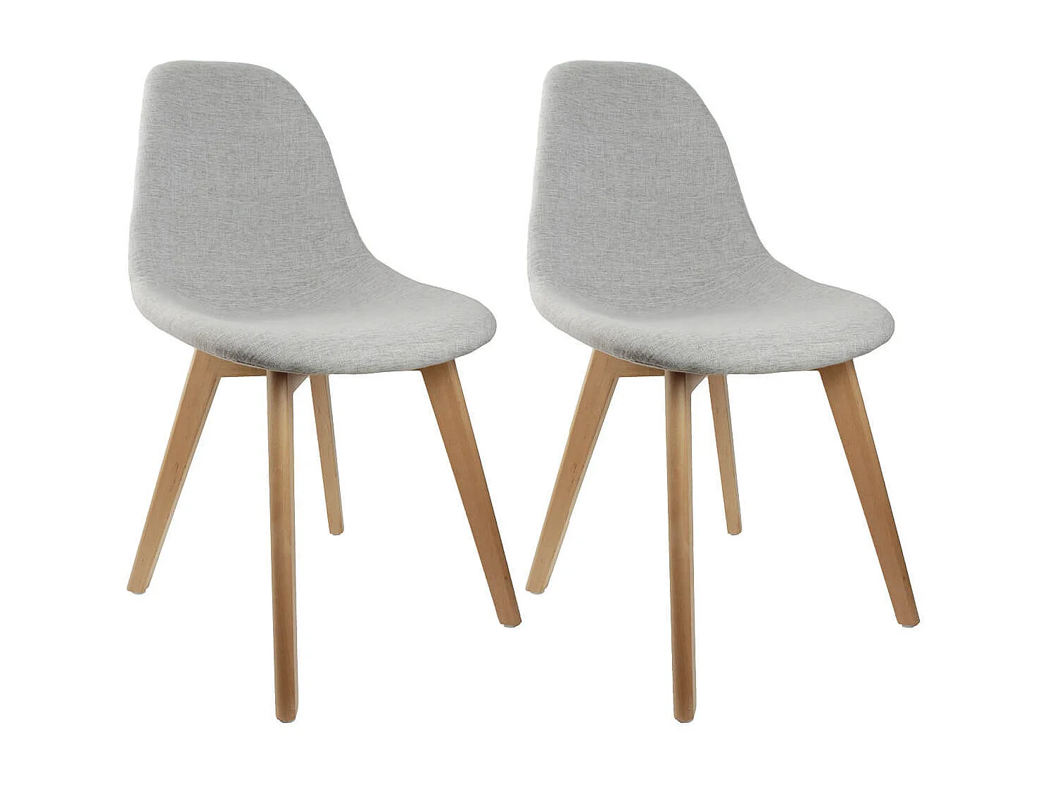 MEDYNA - Lot de 2 Chaises Scandinaves Grises