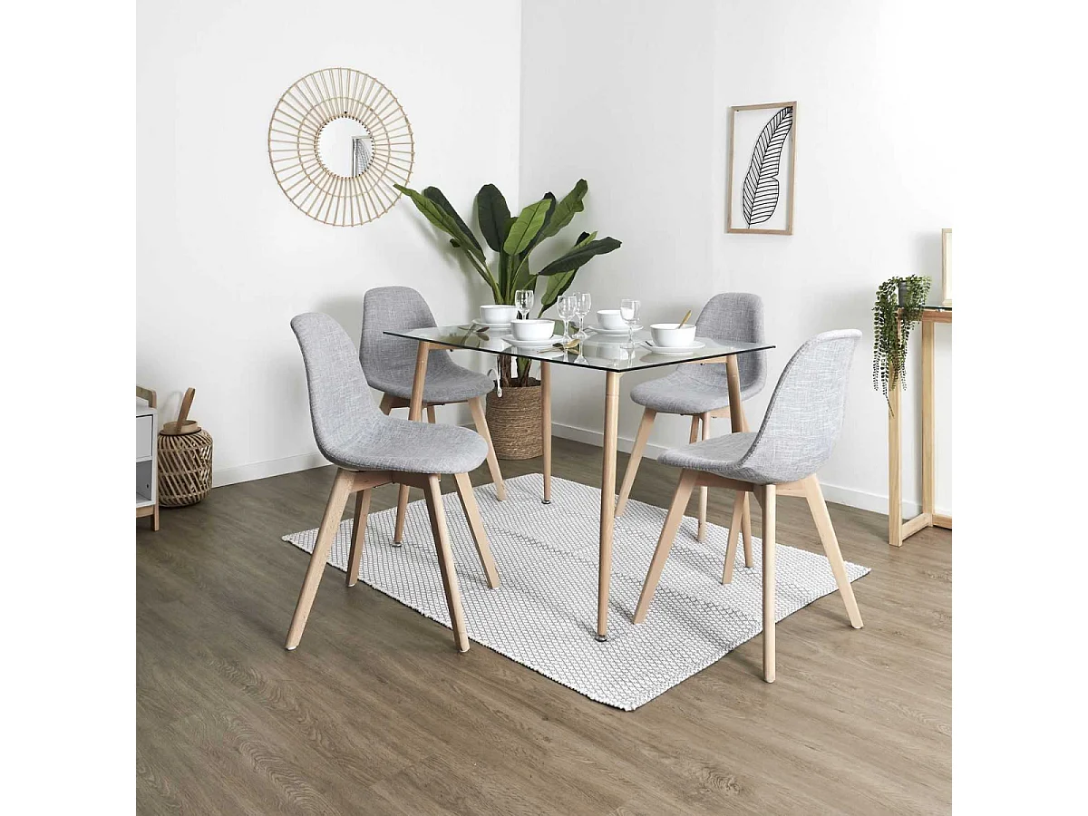 MEDYNA - Lot de 2 Chaises Scandinaves Grises