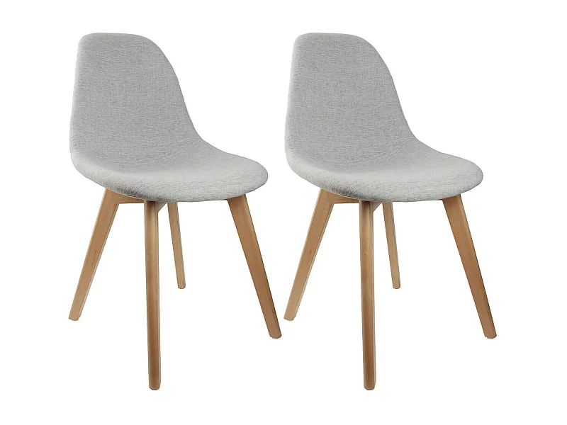 MEDYNA - Lot de 2 Chaises Scandinaves Grises