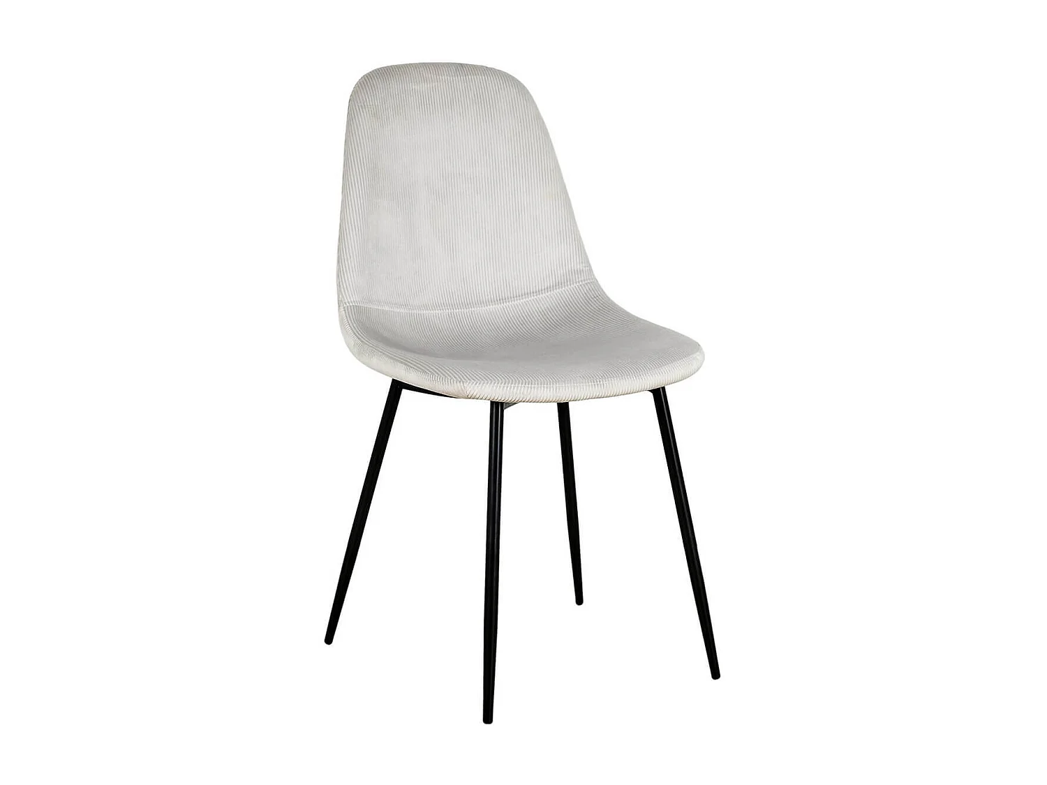 ALESSIA - Lot de 4 Chaises Velours Côtelé Gris Clair