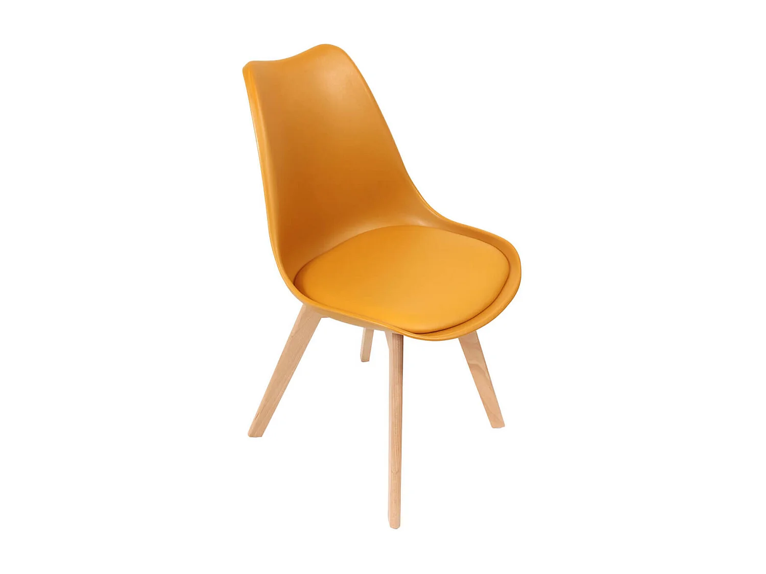 MEDALINE - Lot de 2 Chaises Scandinaves Jaunes