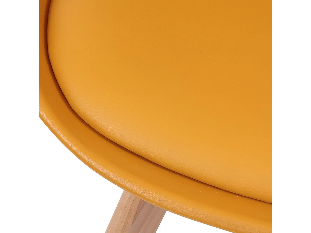 MEDALINE - Lot de 2 Chaises Scandinaves Jaunes