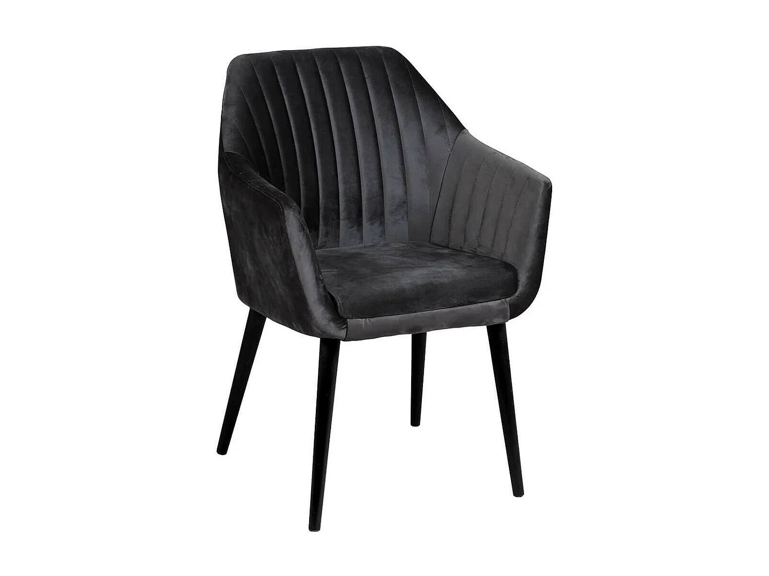 HETA - Lot de 2 Fauteuils Anthracite Piètement Noir