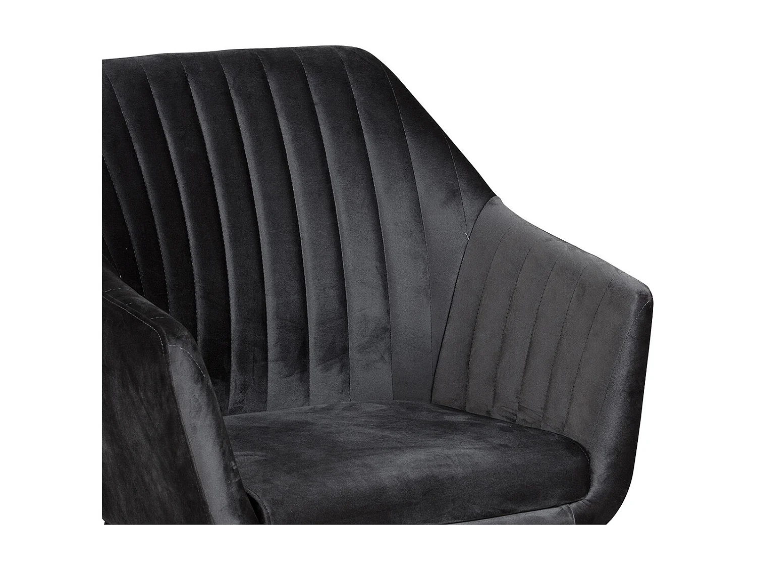 HETA - Lot de 2 Fauteuils Anthracite Piètement Noir