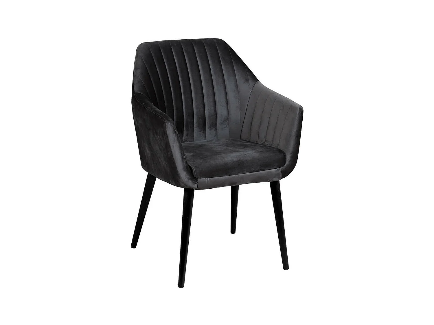 HETA - Lot de 2 Fauteuils Anthracite Piètement Noir