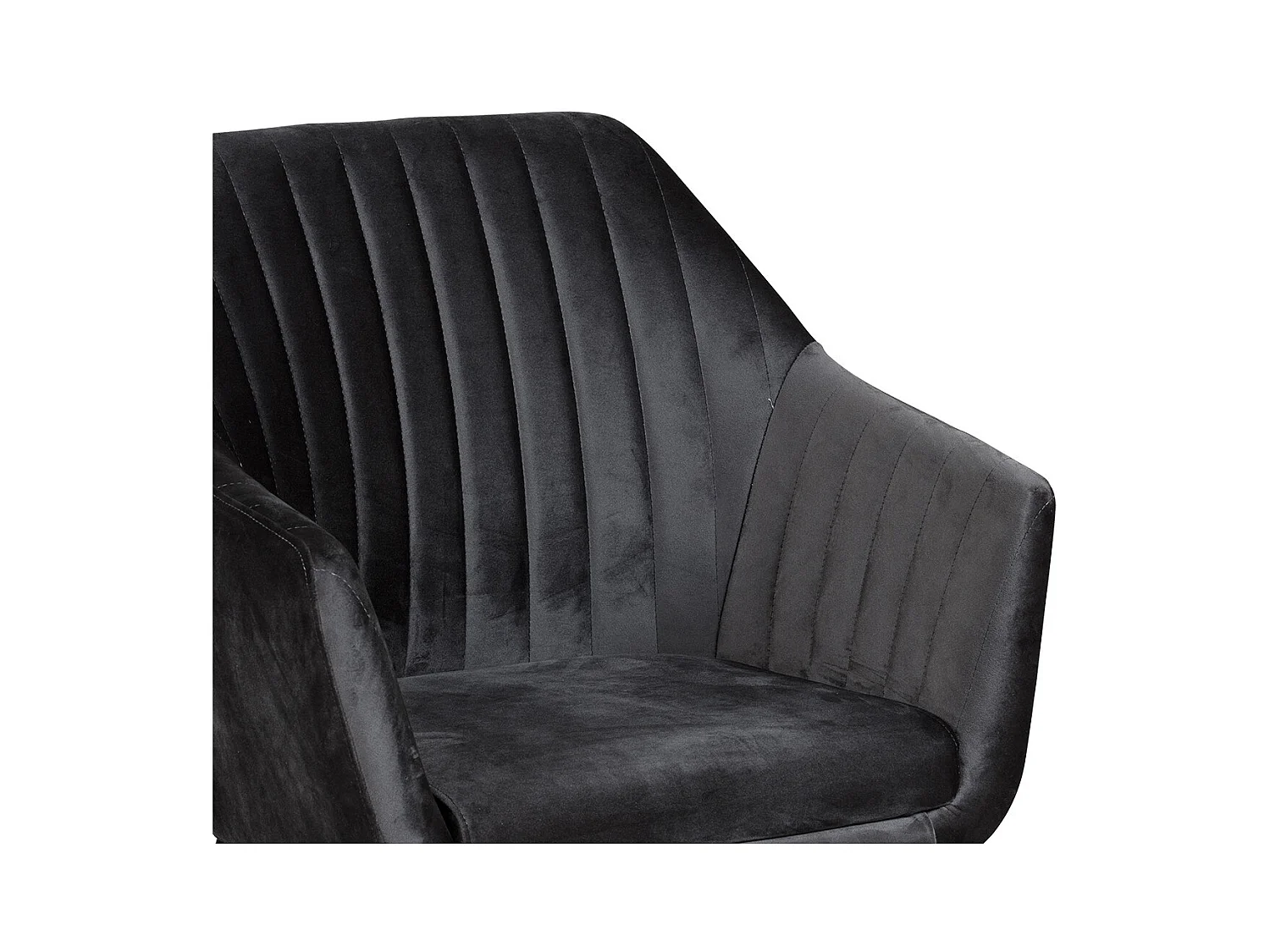 HETA - Lot de 2 Fauteuils Anthracite Piètement Noir