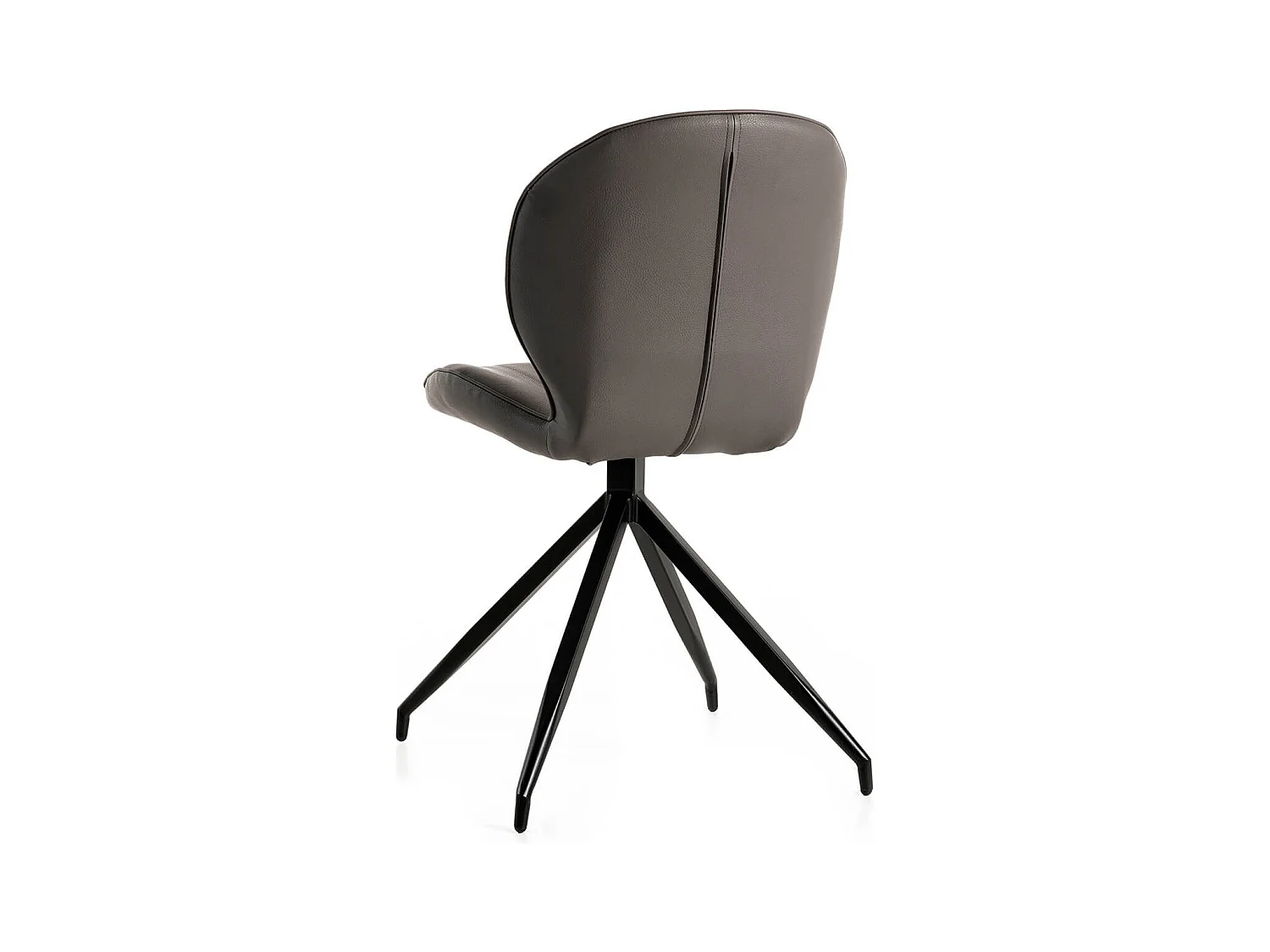 FOLA - Lot de 6 Chaises Simili Taupe Piètement Etoile
