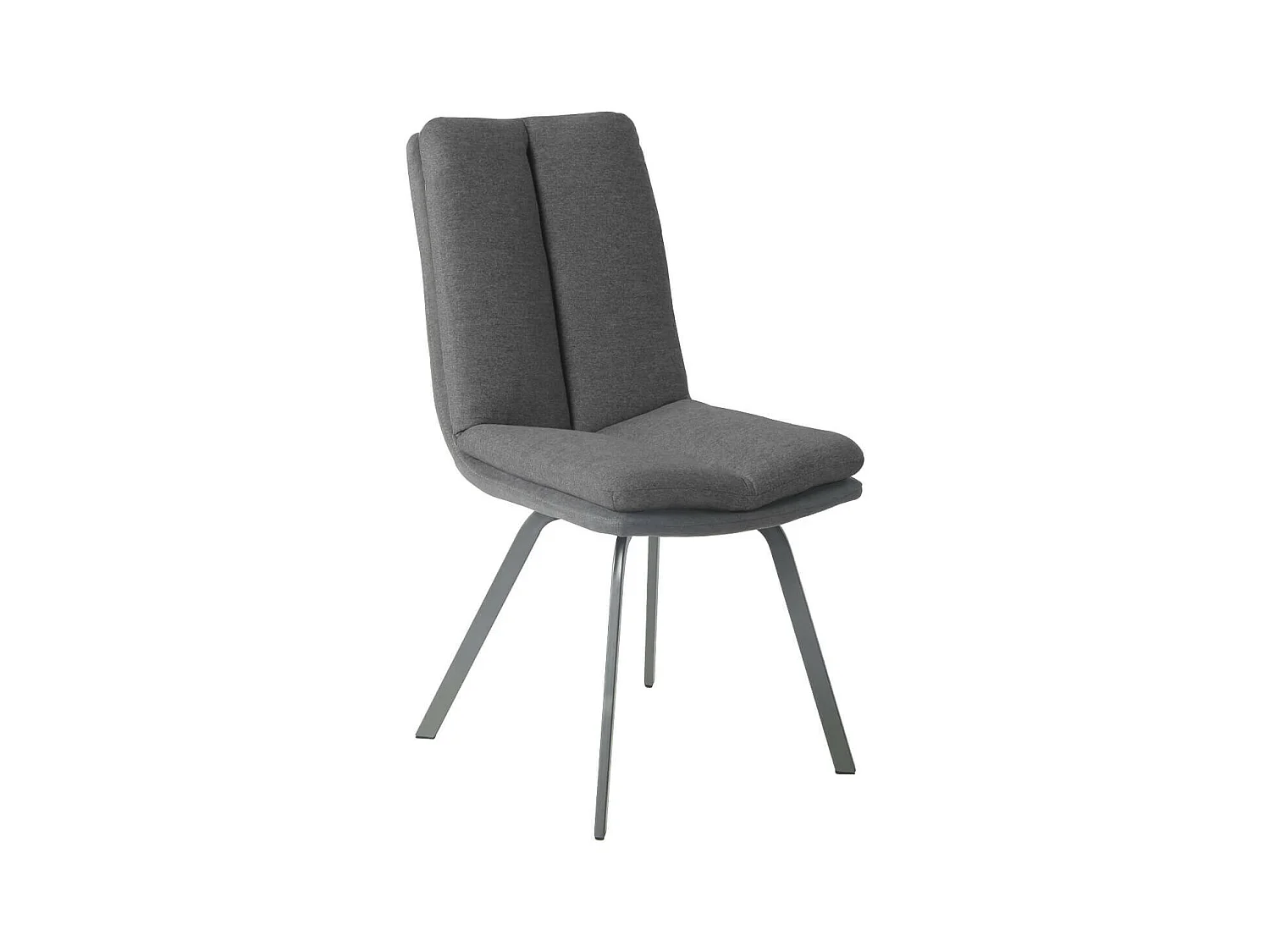 CALLAM - Lot de 2 Chaises Grises avec Sur-Coussin