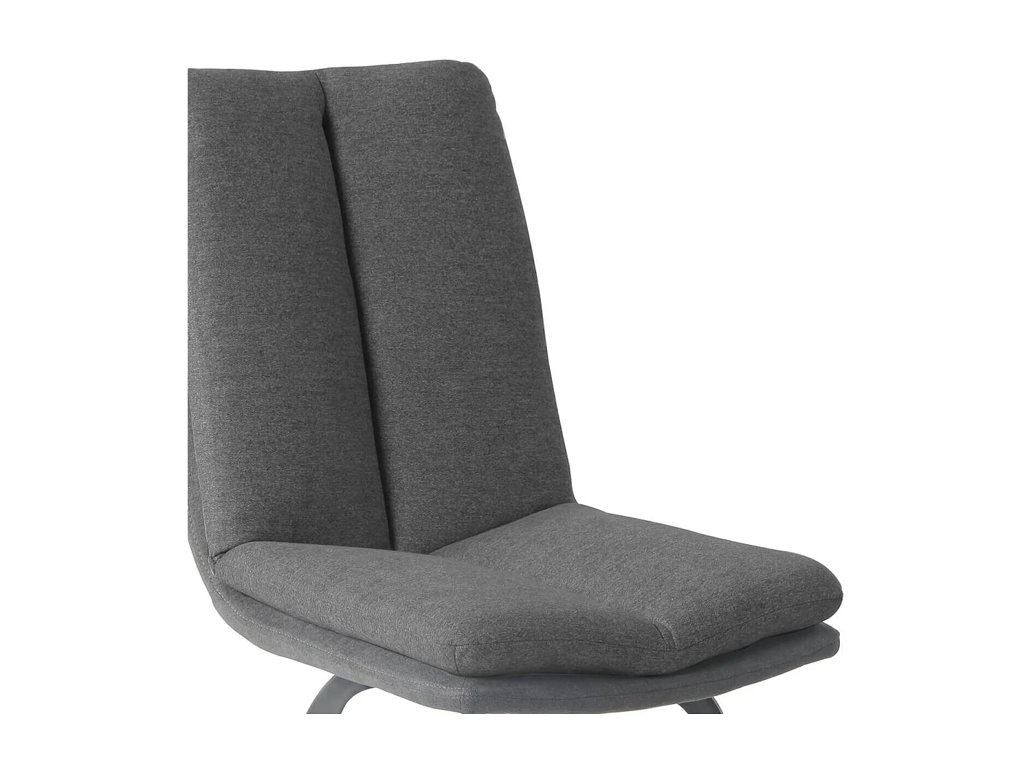 CALLAM - Lot de 2 Chaises Grises avec Sur-Coussin