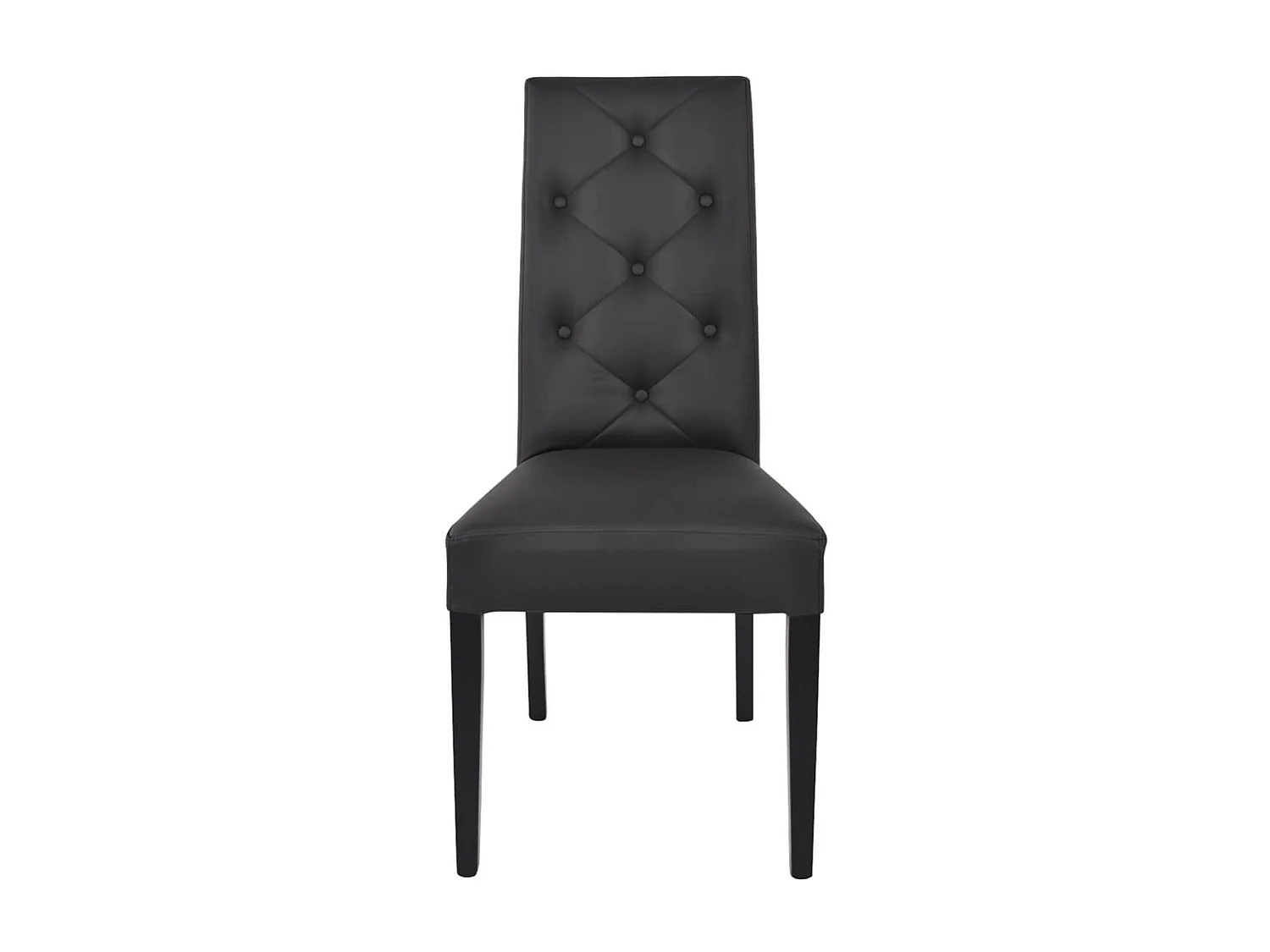 TREVI - Lot de 6 Chaises Simili Noir et Pieds Laqués