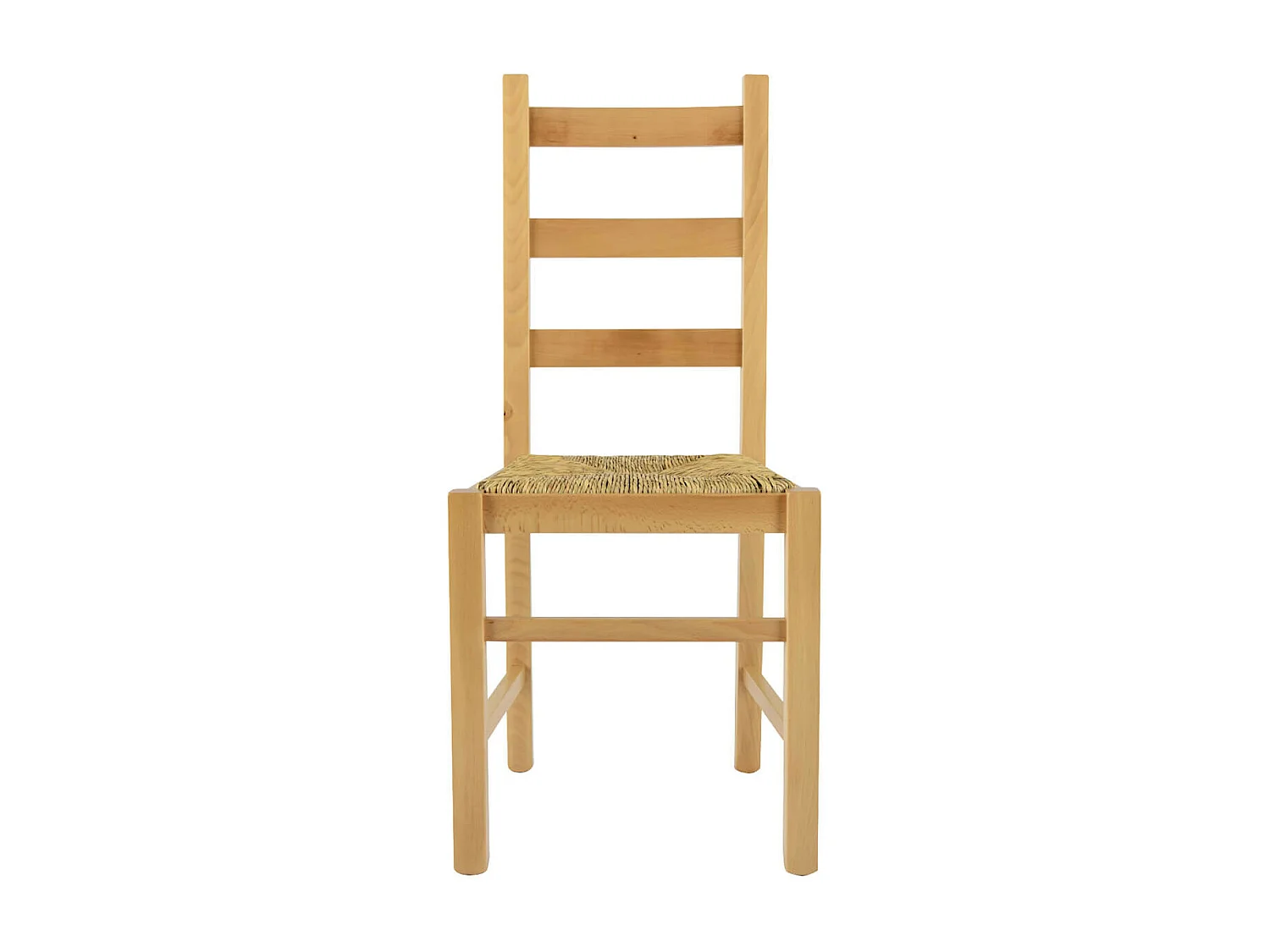 ORTA - Lot de 6 Chaises Naturelles et Assises en Paille