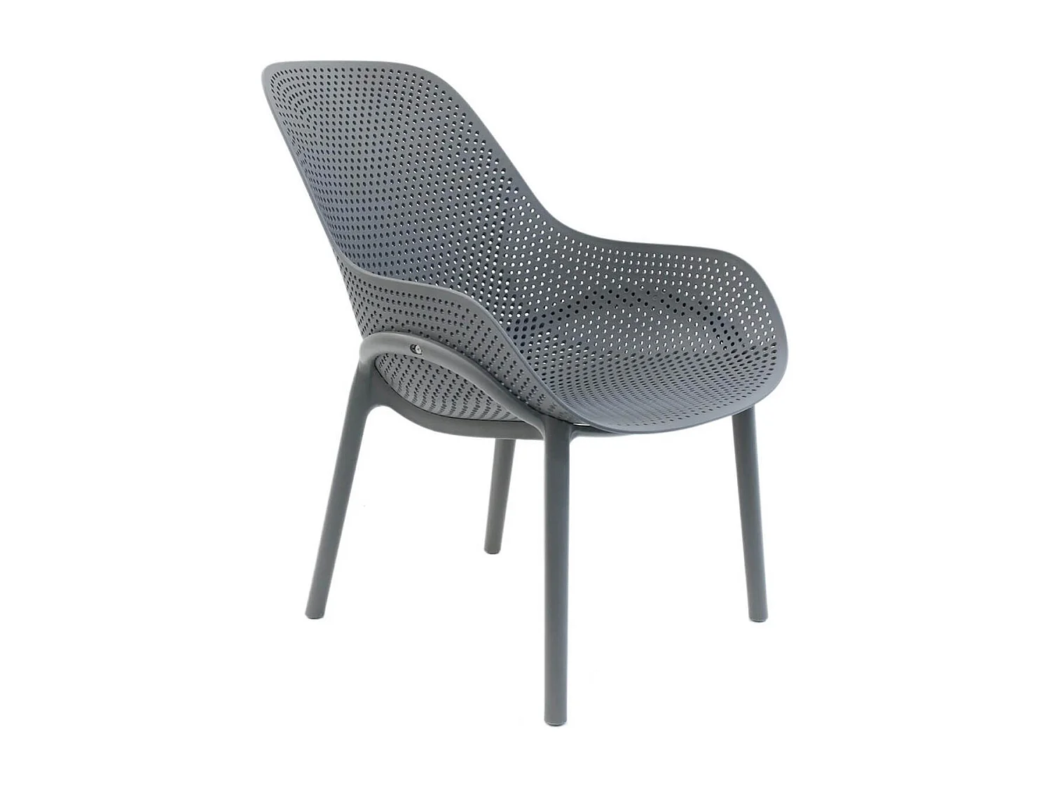 MONICA - Lot de 2 Fauteuils Coque Plastique Grise