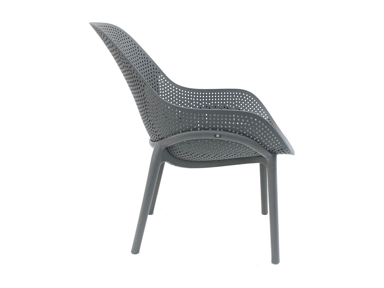 MONICA - Lot de 2 Fauteuils Coque Plastique Grise