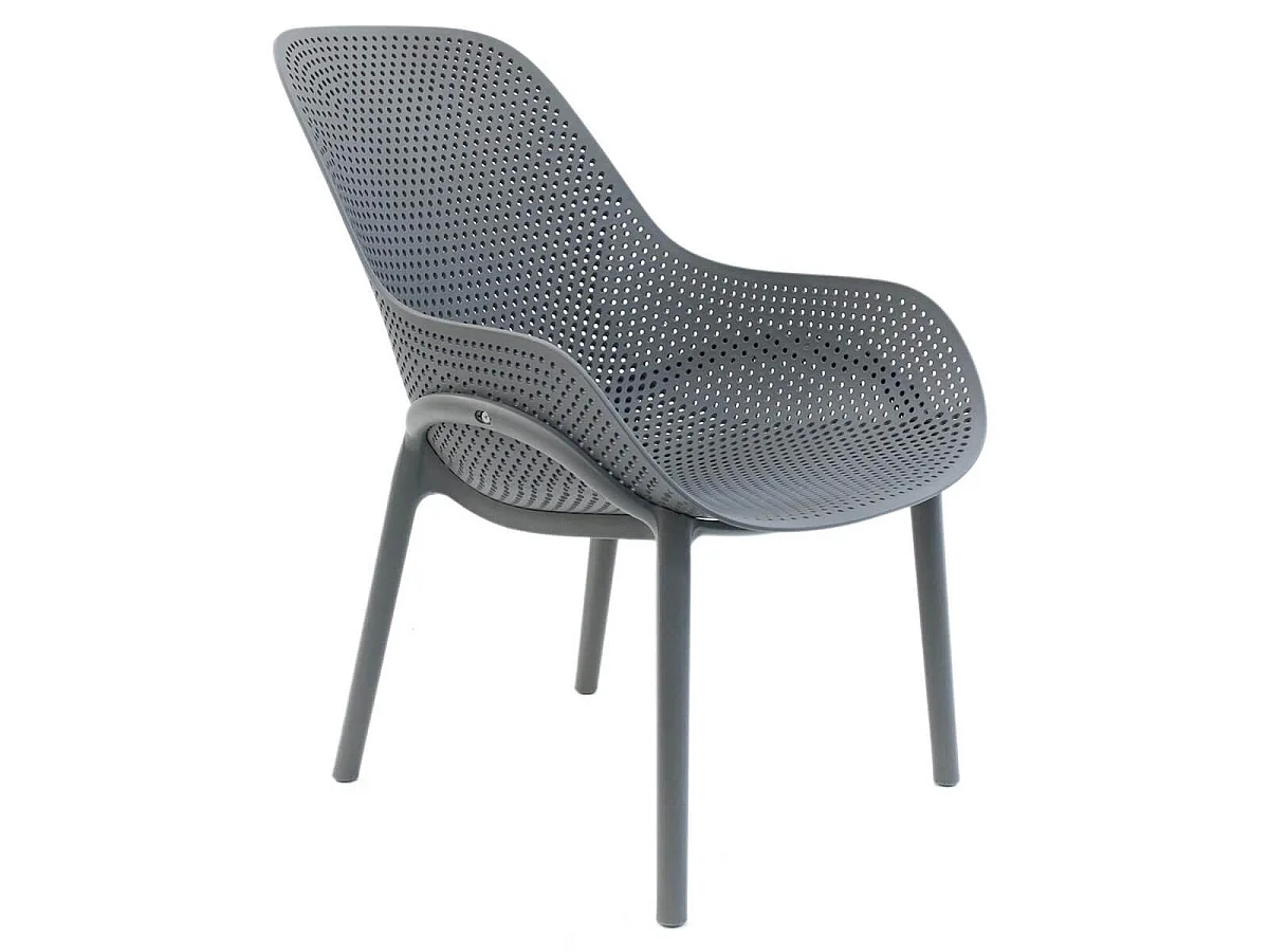 MONICA - Lot de 2 Fauteuils Coque Plastique Grise
