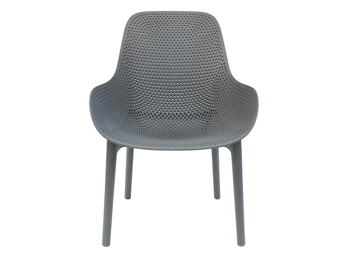 MONICA - Lot de 2 Fauteuils Coque Plastique Grise