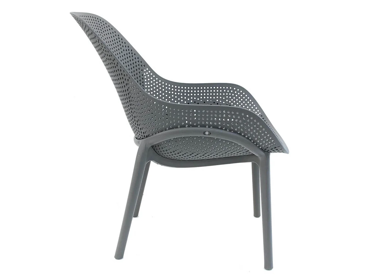 MONICA - Lot de 2 Fauteuils Coque Plastique Grise