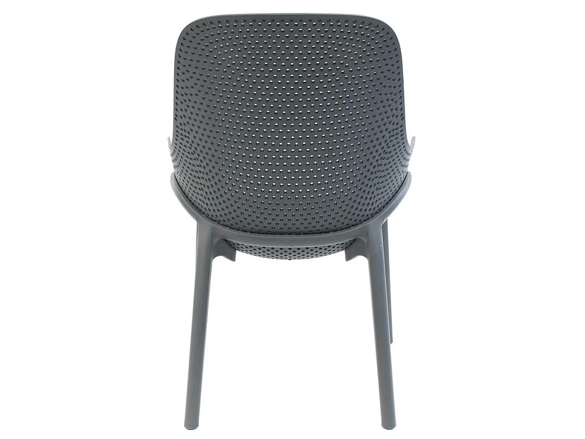 MONICA - Lot de 2 Fauteuils Coque Plastique Grise