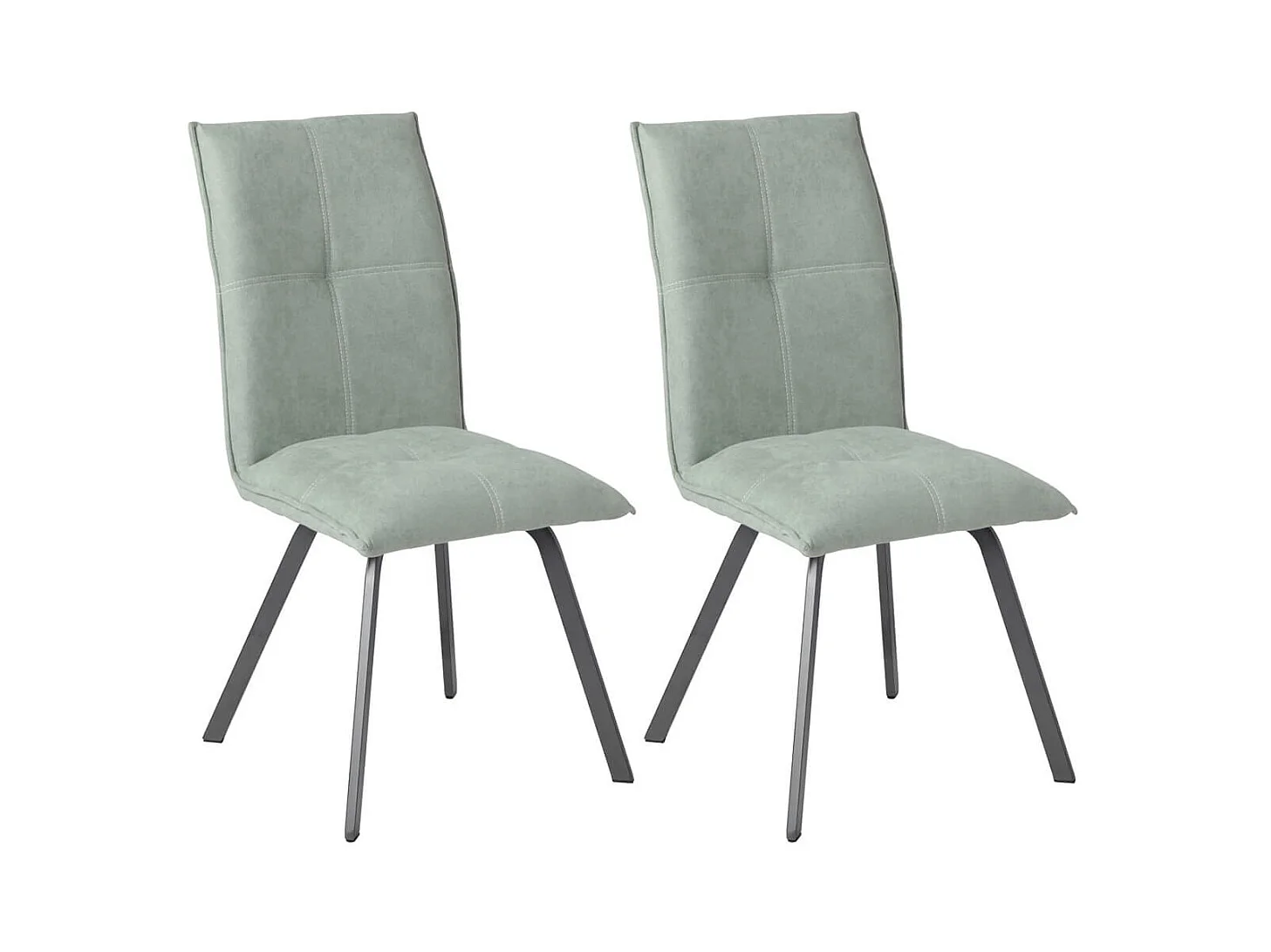 BISPO - Lot de 2 Chaises Tissu Coloris Vert d'Eau