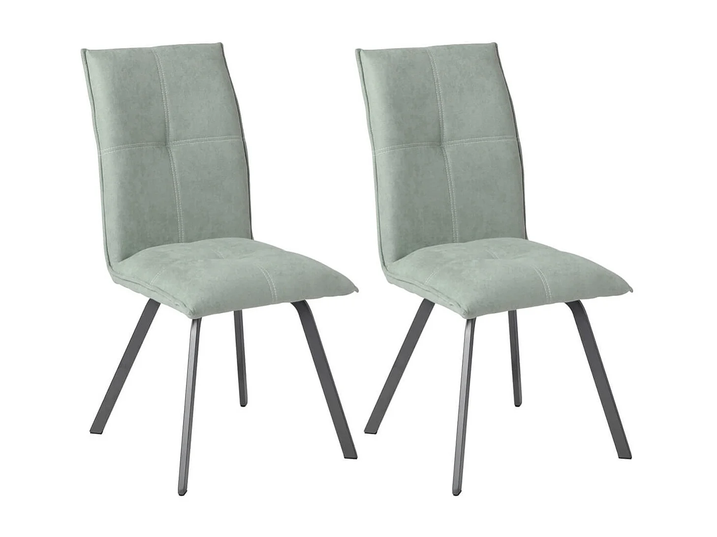 BISPO - Lot de 2 Chaises Tissu Coloris Vert d'Eau