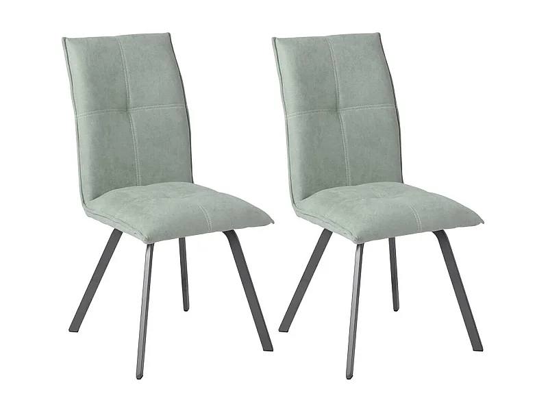 BISPO - Lot de 2 Chaises Tissu Coloris Vert d'Eau
