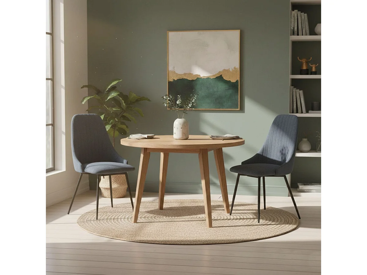 UNDY - Lot de 4 Chaises Pivotantes Tissu Bleu