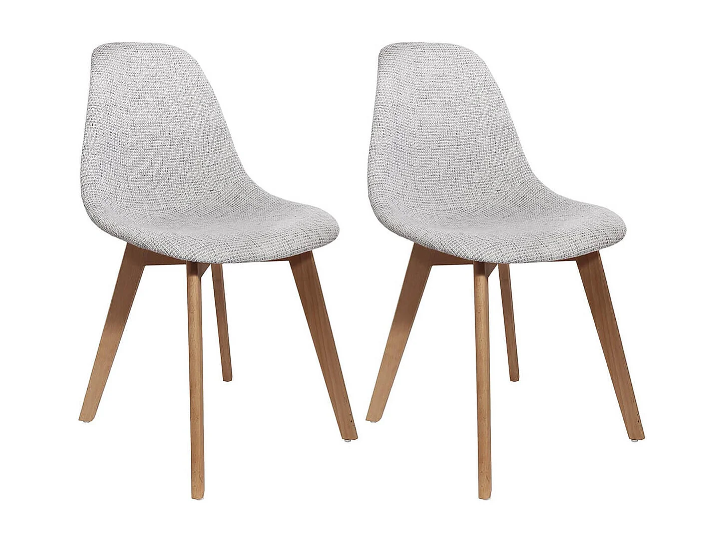 STYGN - Lot de 2 Chaises avec Maille Grise