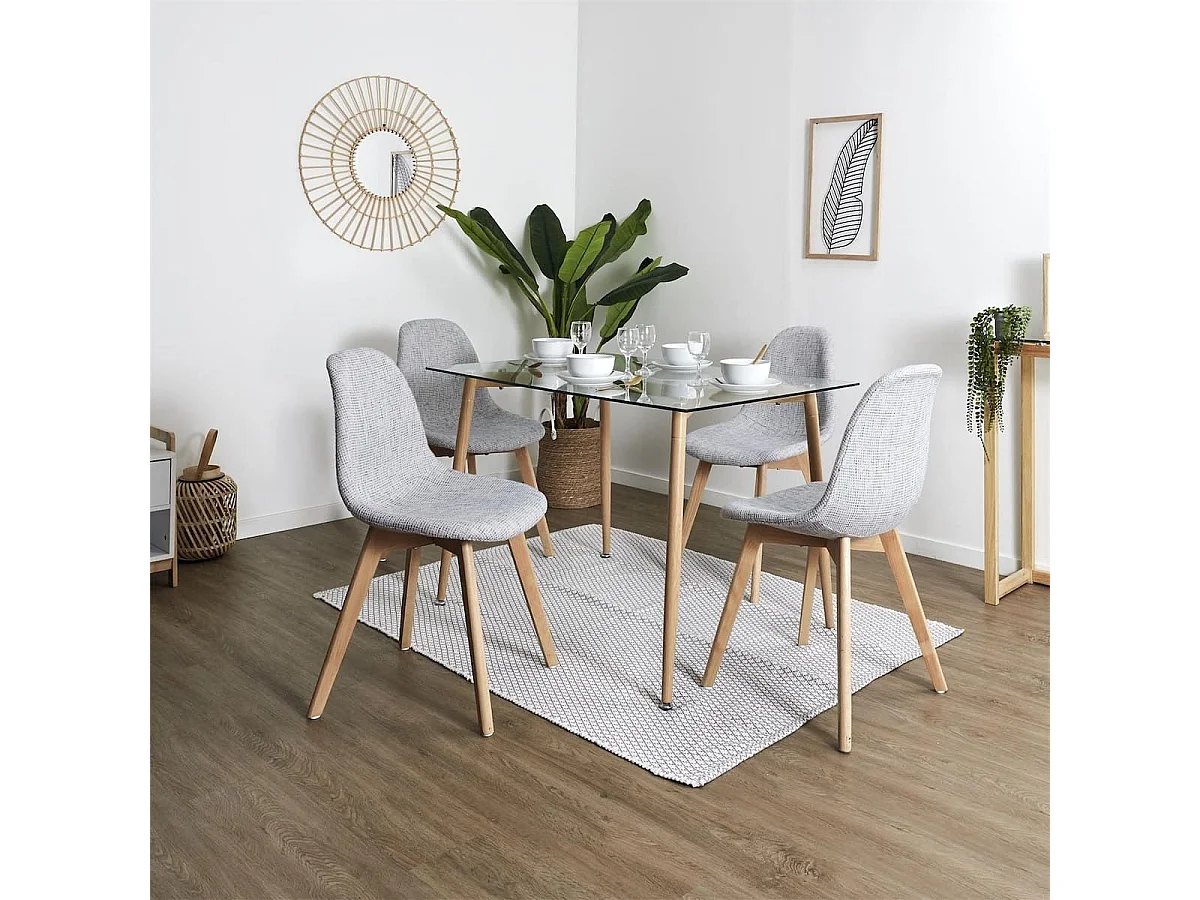 STYGN - Lot de 2 Chaises avec Maille Grise