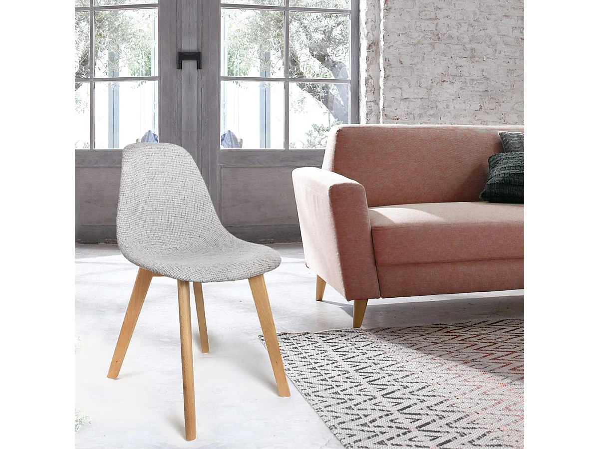 STYGN - Lot de 2 Chaises avec Maille Grise