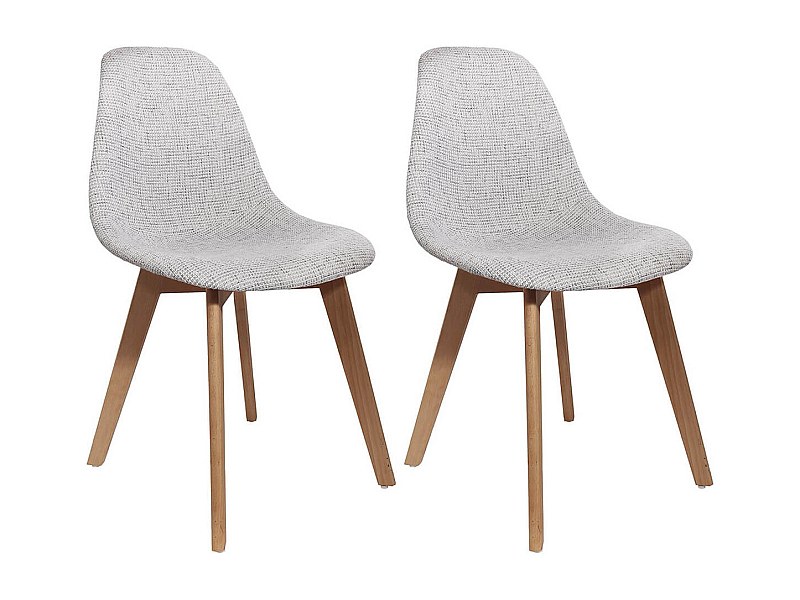 STYGN - Lot de 2 Chaises avec Maille Grise