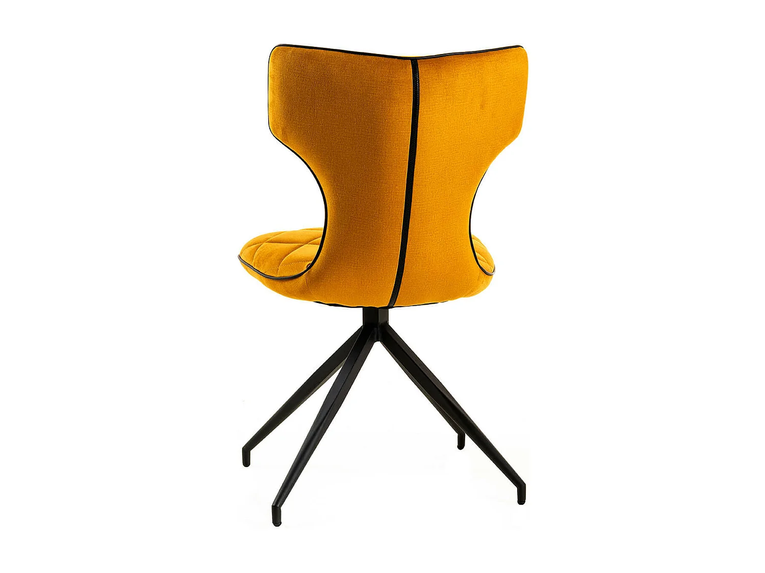 STYK - Lot de 2 Chaises Tissu Curry Surpiqures Carreaux